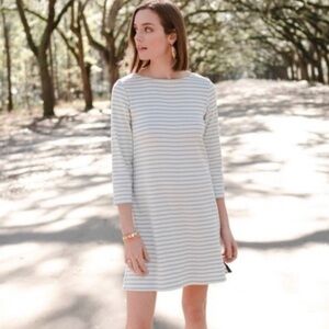 Lake pajama Breton blue stripe shift dress small